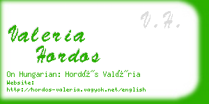 valeria hordos business card